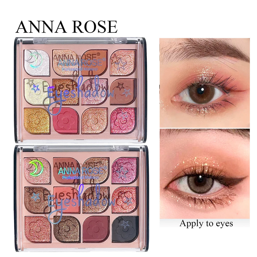 Paleta de Sombras Coreana 12 Colores – Tonos Tierra y Perla para Look Natural