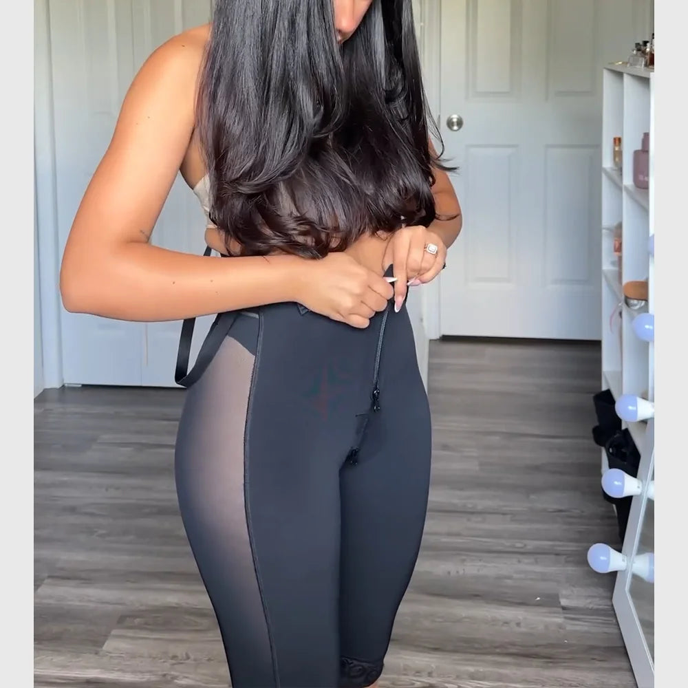 Fajas Colombianas Open Bust Bodysuits with Zipper Mid Length Body Shaper BBL Post Op Surgery Supplies Slimming Waist Trainer