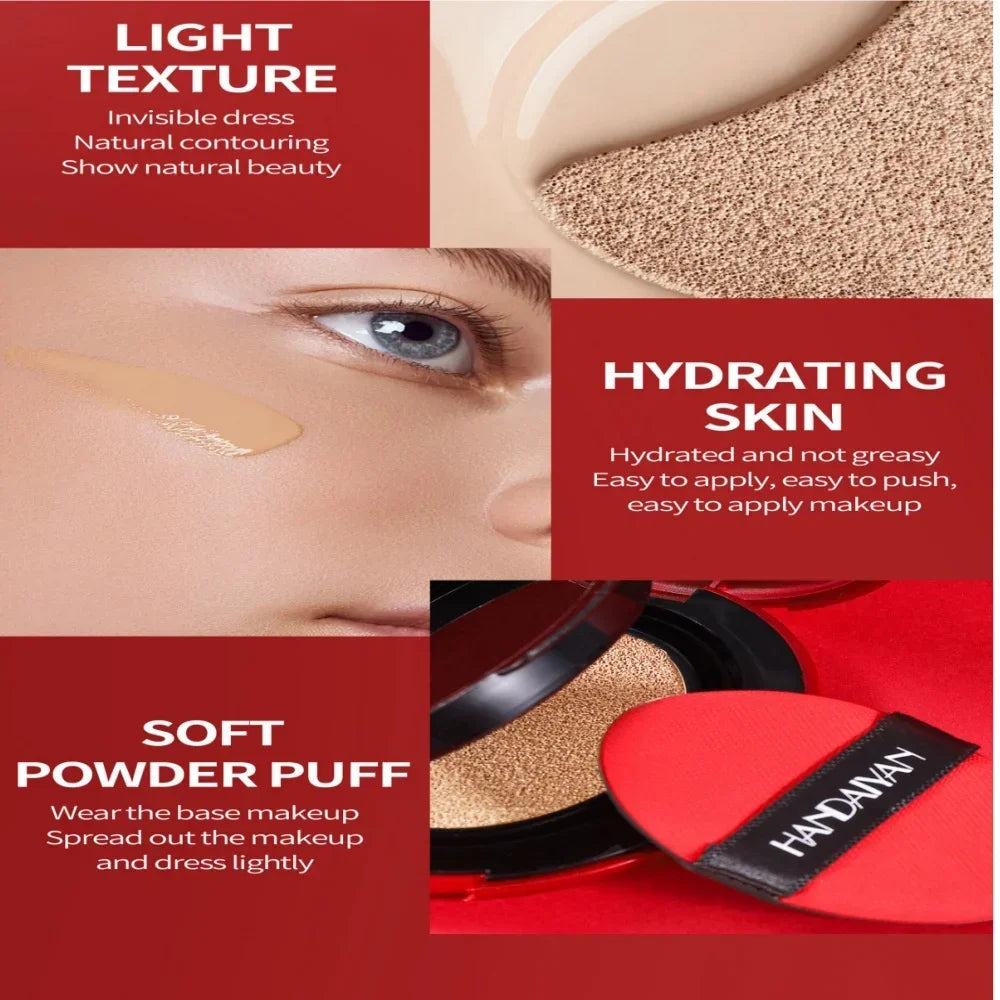 Korean Air Cushion Foundation - Light Natural Moisturizing Concealer Whitening Oil-Control Women's Long-lasting Makeup Base