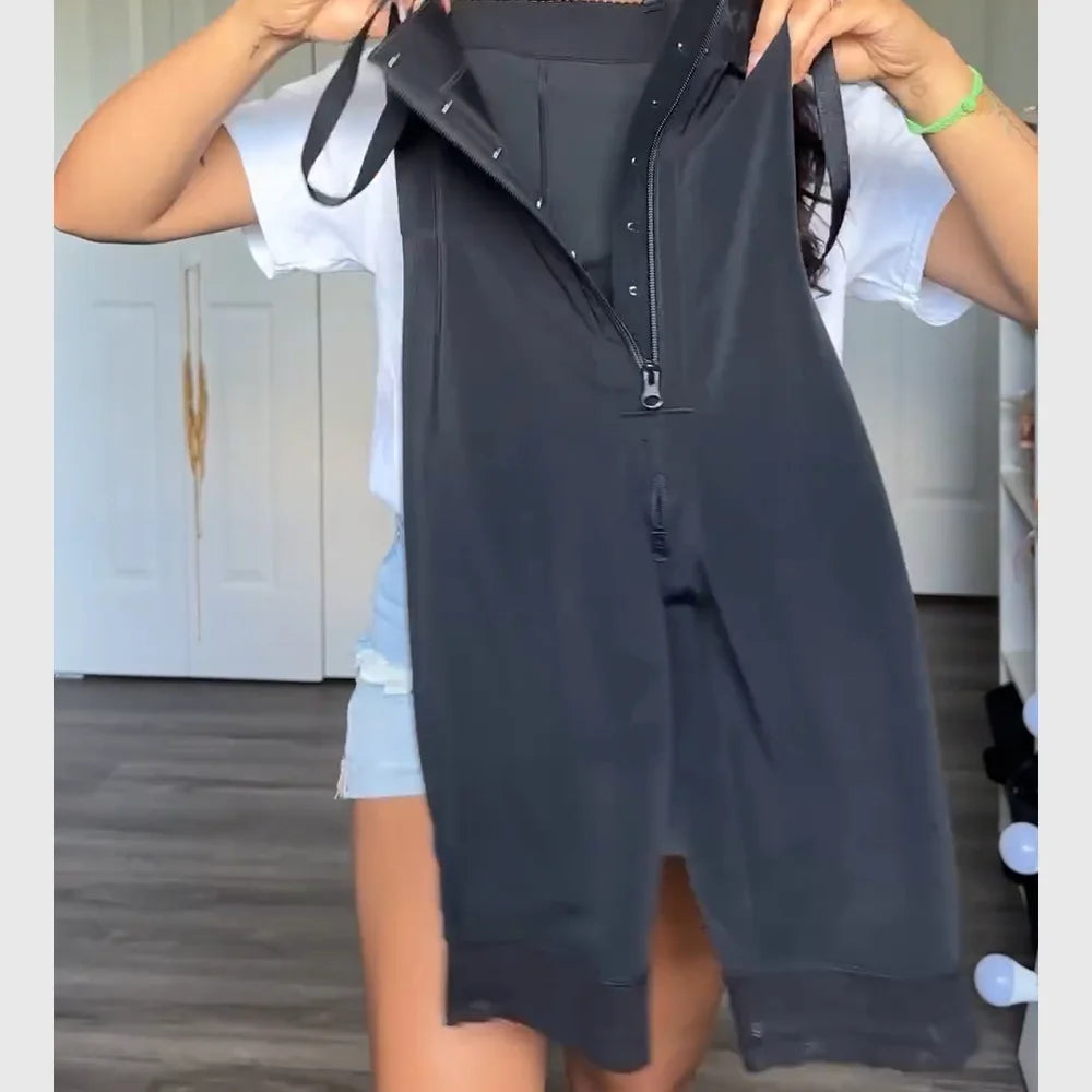 Fajas Colombianas Open Bust Bodysuits with Zipper Mid Length Body Shaper BBL Post Op Surgery Supplies Slimming Waist Trainer