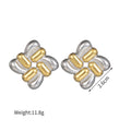 Freeteeme High-End Mixed Silver/Gold Color Earrings for Women Stainless Steel Punk Irregular Geometry Ear Studs Jewelry Gifts