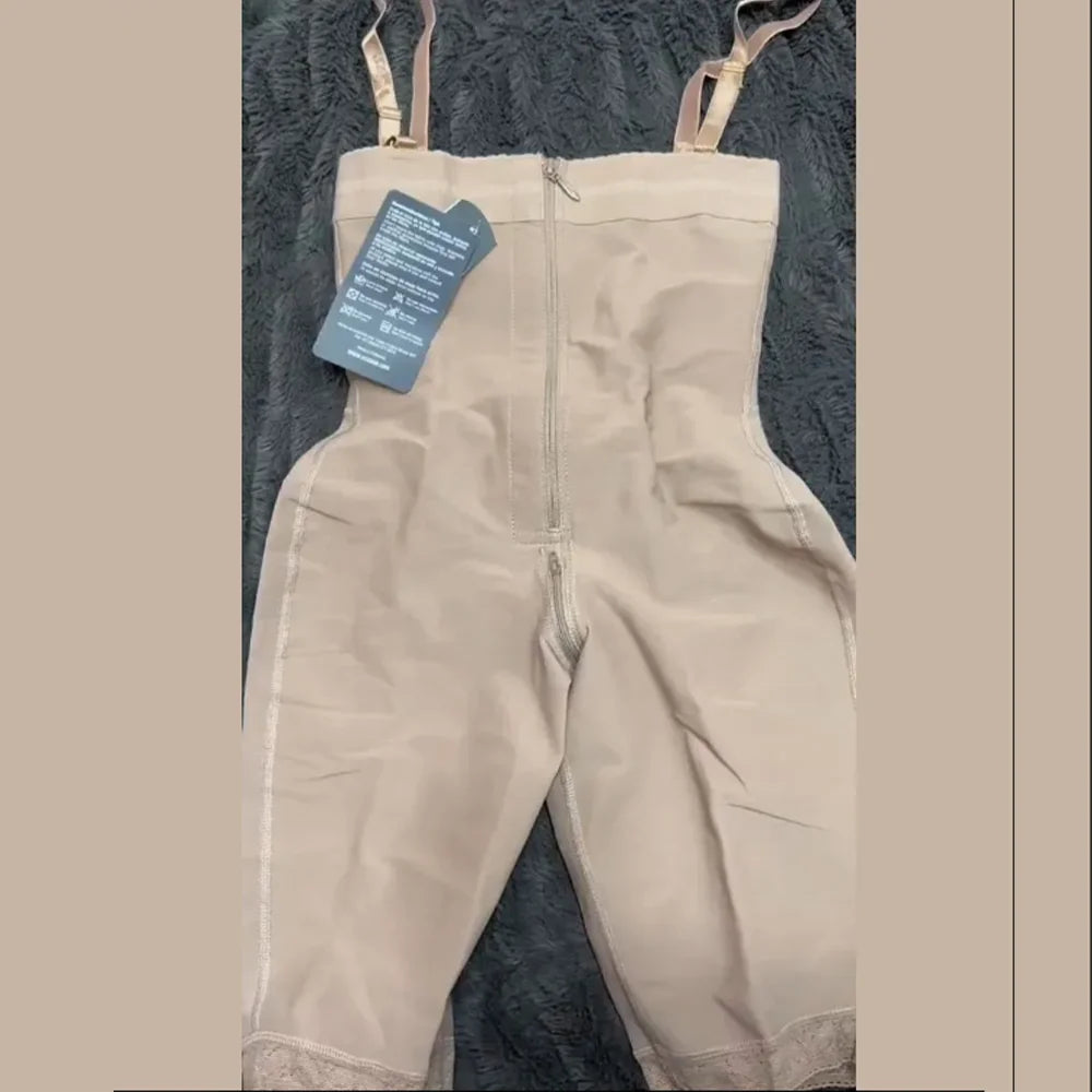 Fajas Colombianas Open Bust Bodysuits with Zipper Mid Length Body Shaper BBL Post Op Surgery Supplies Slimming Waist Trainer