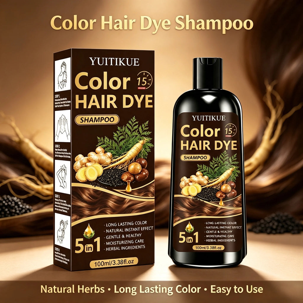 5 Functions Hair Coloring Wash Hydrating Scalp Friendly Tint Shampoo Quick DIY Hair Dye For Daily Grey Cover Home Hair Care