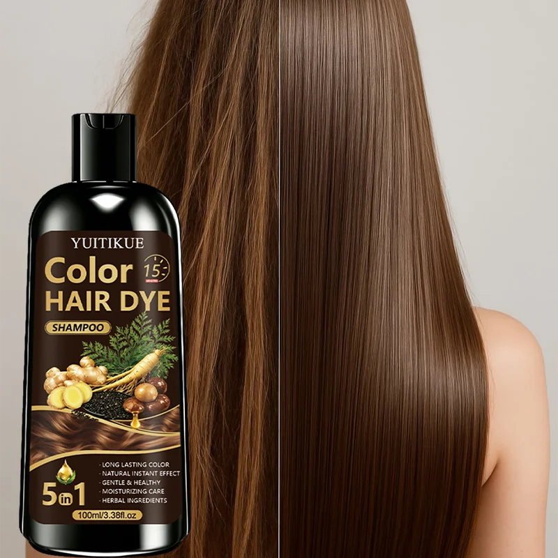 5 Functions Hair Coloring Wash Hydrating Scalp Friendly Tint Shampoo Quick DIY Hair Dye For Daily Grey Cover Home Hair Care