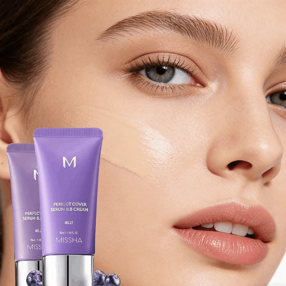 Korean Korea Bb Cream Foundation Perfect Cover Concealer Waterproof Hyaluronic Acid Color Correcting Natural and Snug Fit