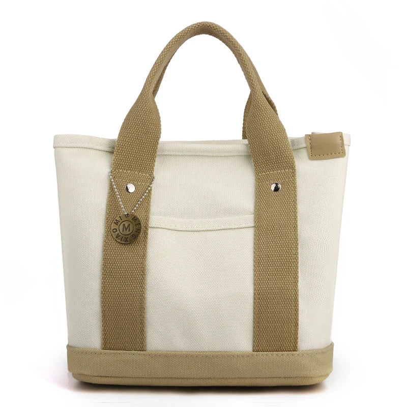 Bolsa Tote de Lona Gran Capacidad – Multiusos para Lunch, Compras y Más
