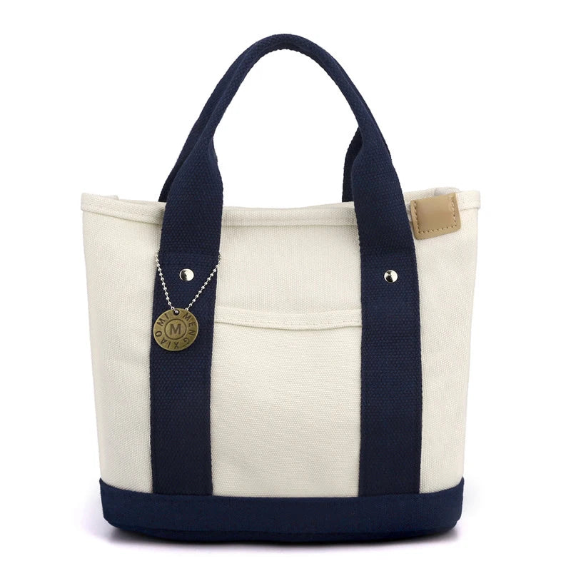 Bolsa Tote de Lona Gran Capacidad – Multiusos para Lunch, Compras y Más