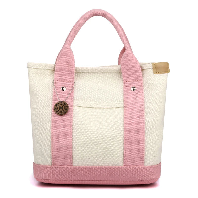 Bolsa Tote de Lona Gran Capacidad – Multiusos para Lunch, Compras y Más